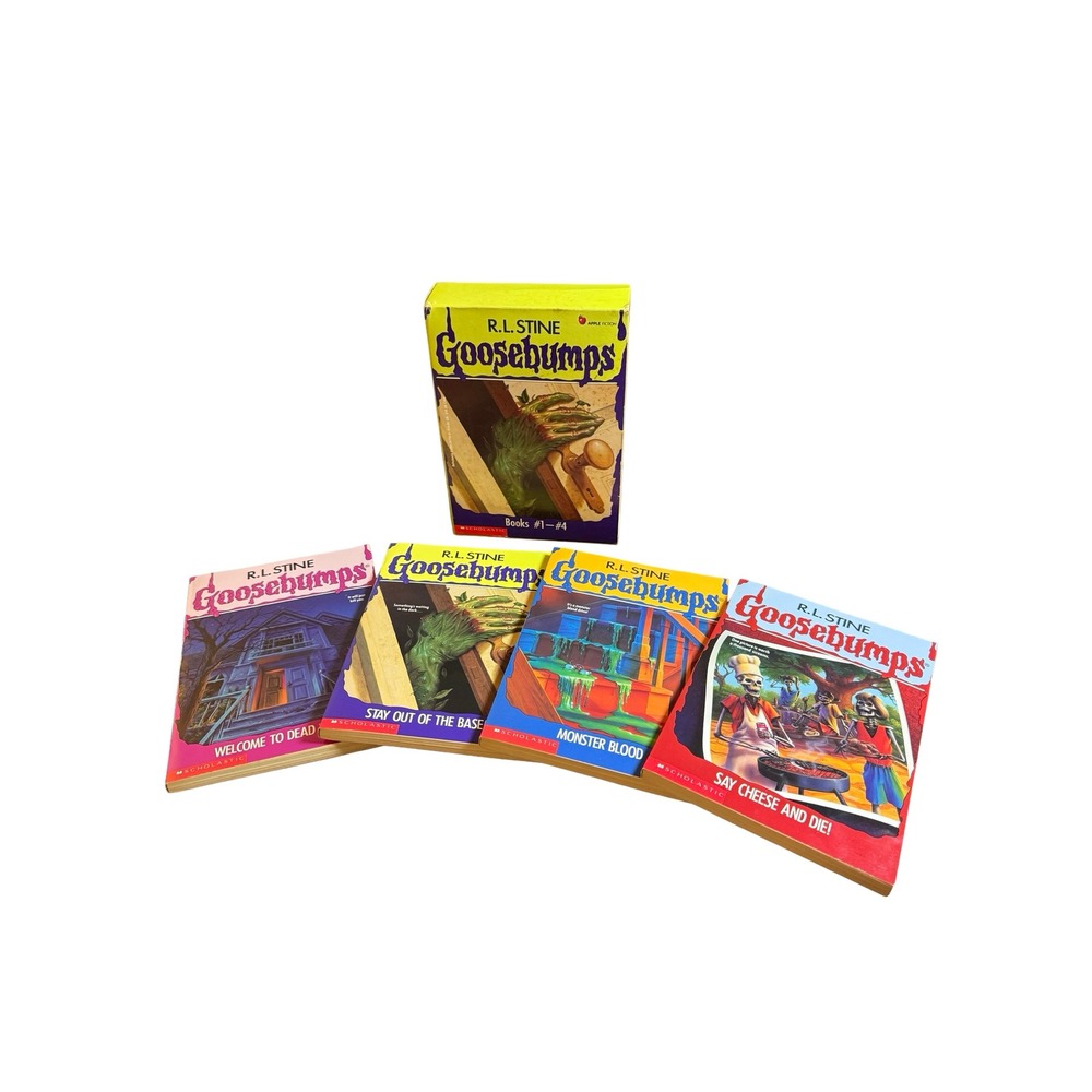 Vintage R L Stine Goosebumps Book Collection #1-4 Box Set Scholastic 1990s Spook